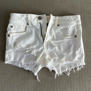 American eagle white jean shorts